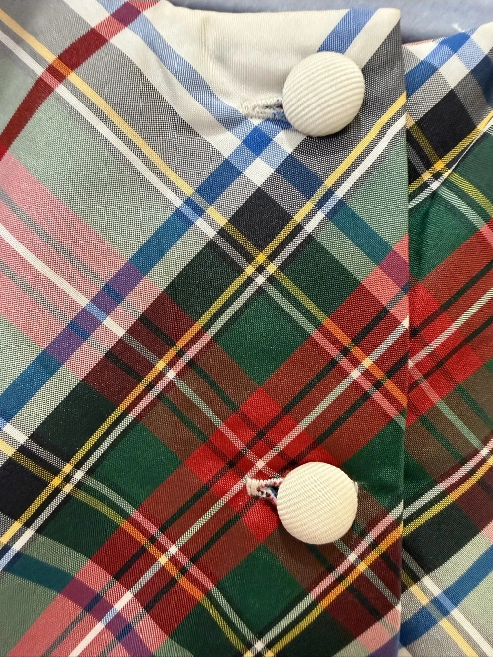 Ralph Lauren Cream Plaid Holiday Party Dress
